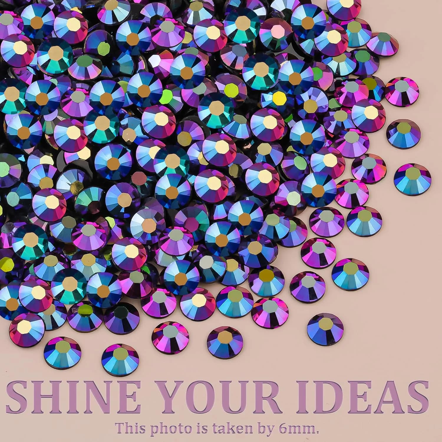 TINKRSTUFF Purplish Black AB 3Pcs Craft Beads | Flatback Crystal Gems with Glue & Tools thumbnail 5