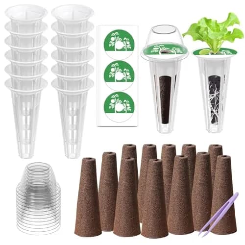 DRYADES Seed Pod Kit with 12 Grow Sponges, 12 Baskets, 12 Domes & 36 Labels | 72 Pcs Total thumbnail 1