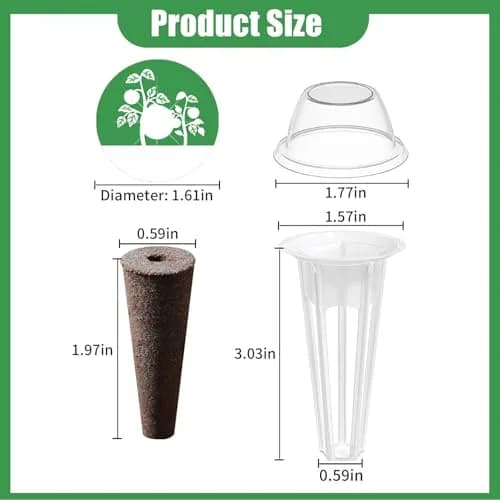 DRYADES Seed Pod Kit with 12 Grow Sponges, 12 Baskets, 12 Domes & 36 Labels | 72 Pcs Total thumbnail 2