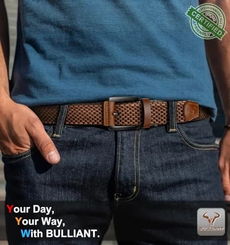 BULLIANT Reversible Stretch Braided Web Belt 1 3/8" | Modern Casual Style for Men thumbnail 4