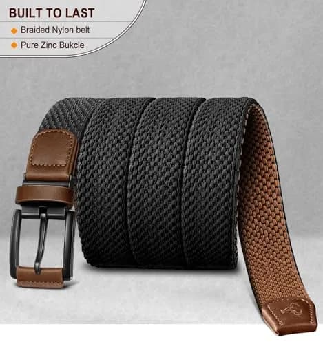 BULLIANT Reversible Stretch Braided Web Belt 1 3/8" | Modern Casual Style for Men thumbnail 5