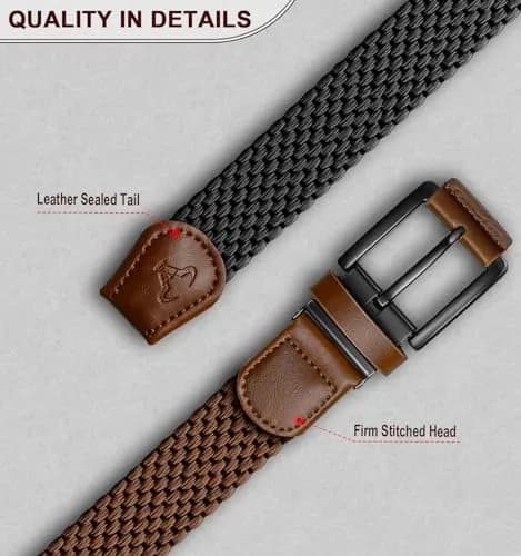 BULLIANT Reversible Stretch Braided Web Belt 1 3/8" | Modern Casual Style for Men thumbnail 8