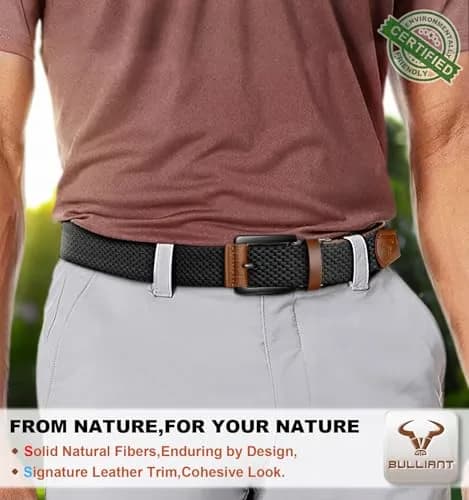 BULLIANT Reversible Stretch Braided Web Belt 1 3/8" | Modern Casual Style for Men thumbnail 3