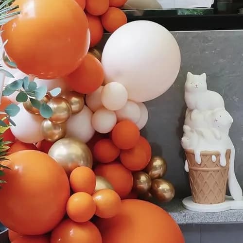 Voircoloria 130pcs Burnt Orange Balloons Garland Arch Kit 56x5" 40x12" 30x10" 4x18" | Assorted Colors Balloon for Parties thumbnail 5