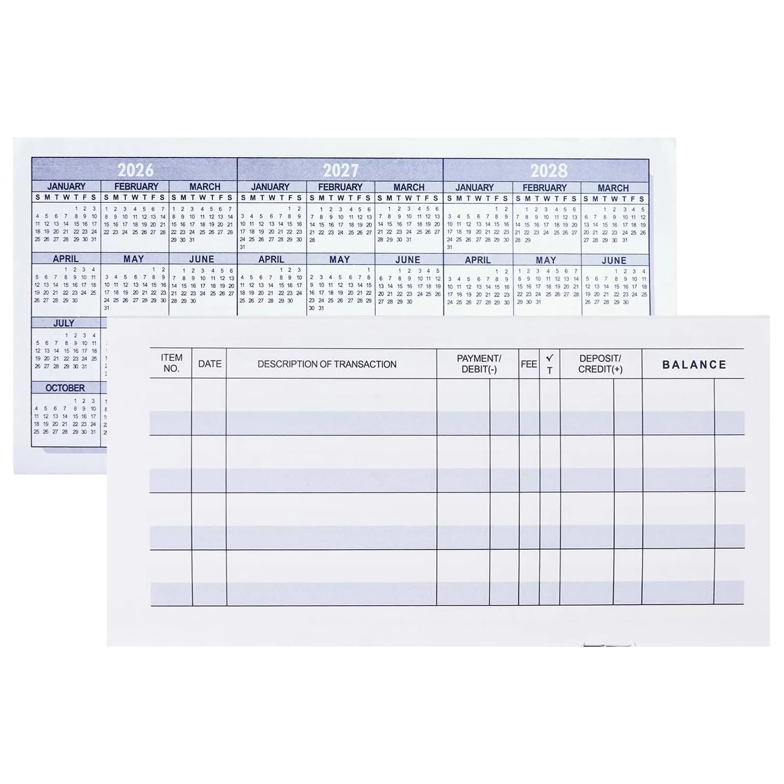 CASMONAL 20 Pack Checkbook Register | 15.2cm x 7.6cm (6x3 inches) | USA Import — Personalized Register