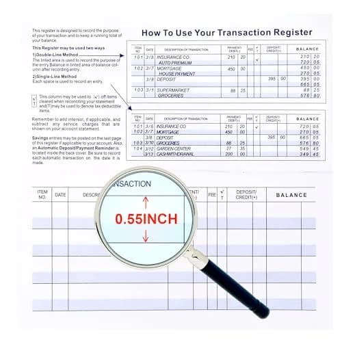 CASMONAL 12 Pack Check Registers | Large Lines for Personal & Business Finances thumbnail 2