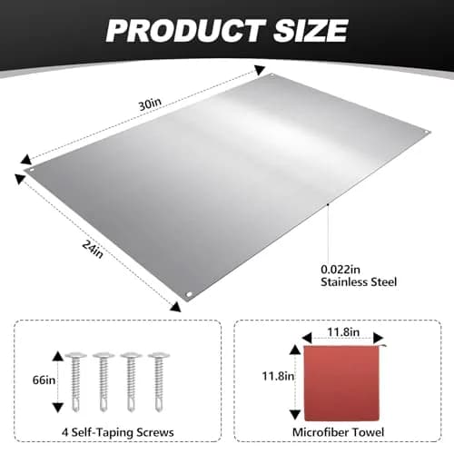Yaocom Stainless Steel Backsplash 24x30 Inch | Protects Walls from Splatter thumbnail 2