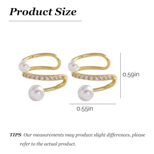 KummerSaprk Ear Cuffs Non Piercing Chunky Gold Fake Earrings Adjustable | Trendy Jewelry for Women thumbnail 6