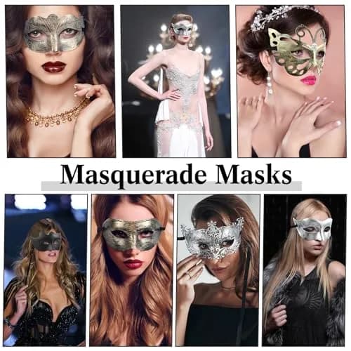 Chivao 60 Pcs Halloween Masquerade Masks Bulk | Classic Venetian Style for Parties thumbnail 4
