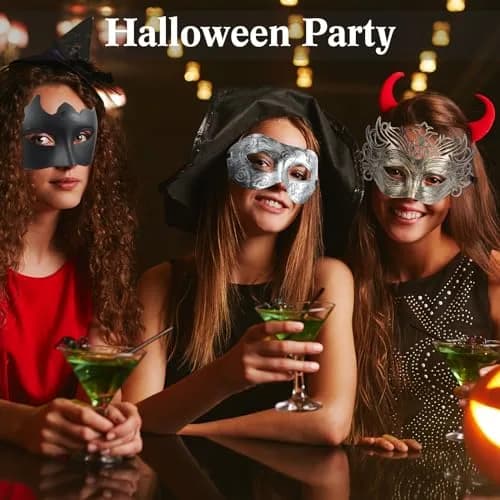 Chivao 60 Pcs Halloween Masquerade Masks Bulk | Classic Venetian Style for Parties thumbnail 5