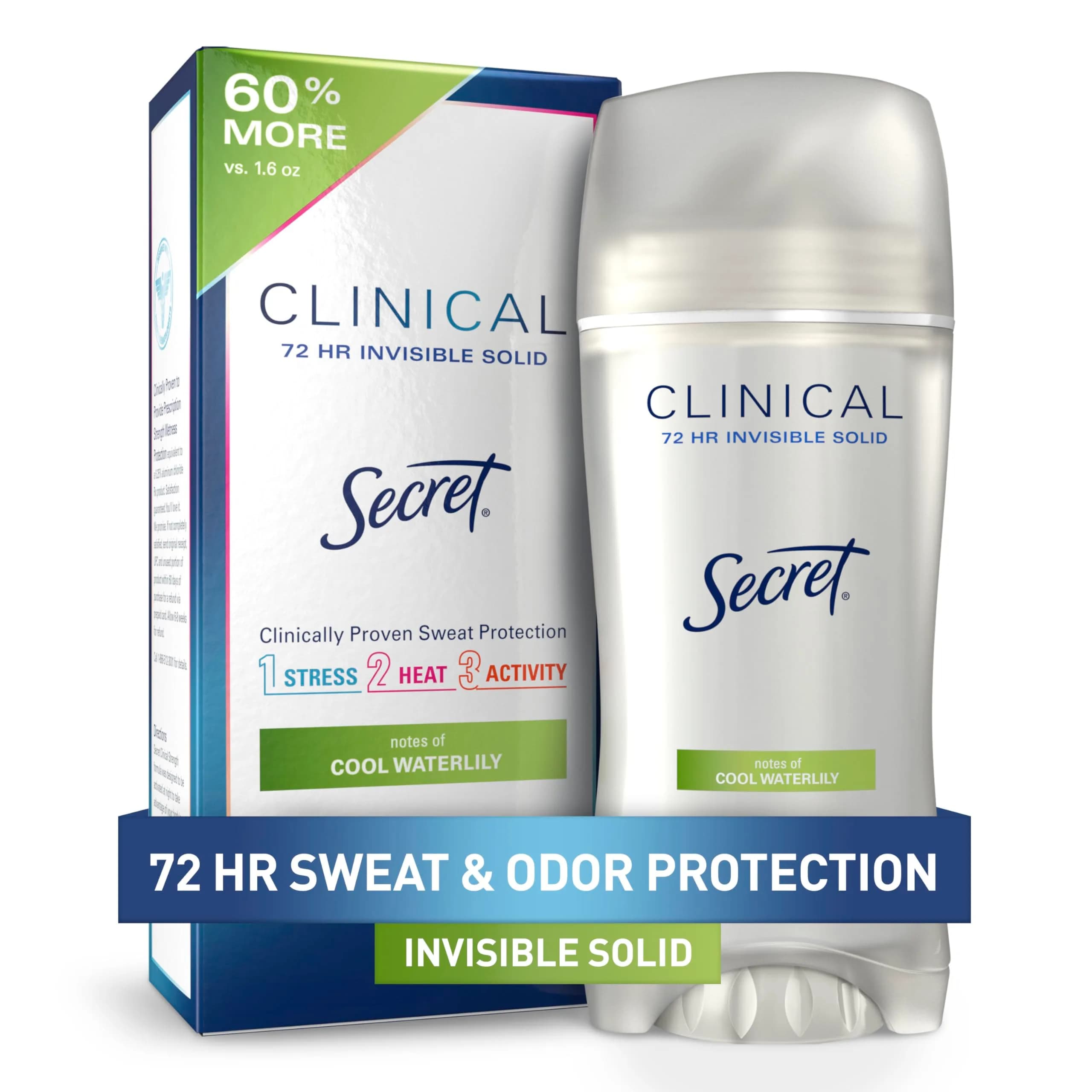 Secret Clinical Strength Invisible Solid Antiperspirant Deodorant for Women, Completely Clean Scent, 5.2 oz (Pack of 2) | 100-Hour Sweat & Odor Protection — 2.6 Ounce