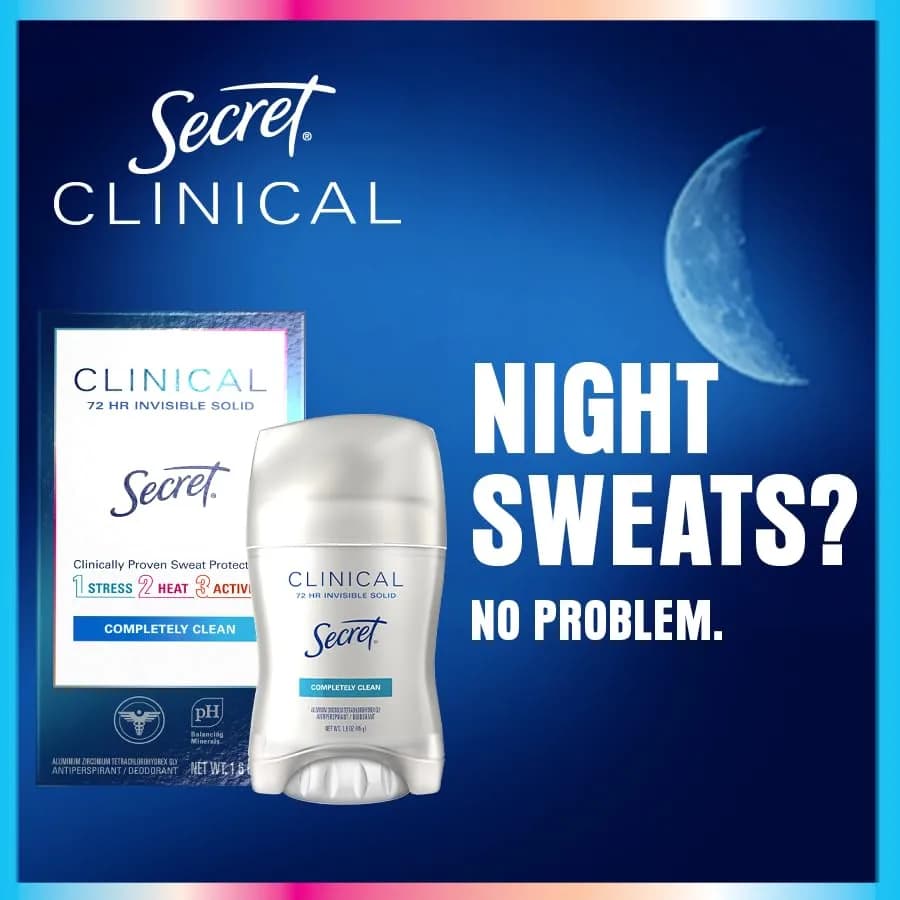 Secret Clinical Strength Antiperspirant Deodorant for Women, Cool Waterlily, 77ml (2.6 oz) | 72hr Stress, Heat & Activity Sweat Protection thumbnail 5