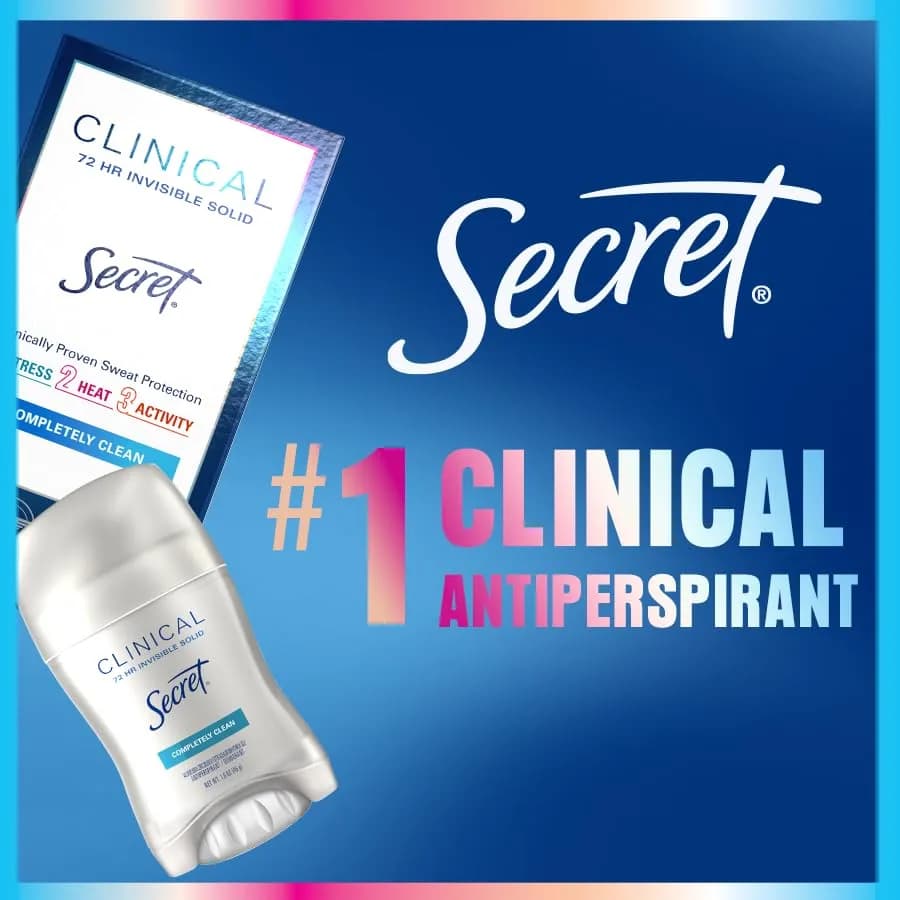 Secret Clinical Strength Antiperspirant Deodorant for Women, Cool Waterlily, 77ml (2.6 oz) | 72hr Stress, Heat & Activity Sweat Protection thumbnail 8