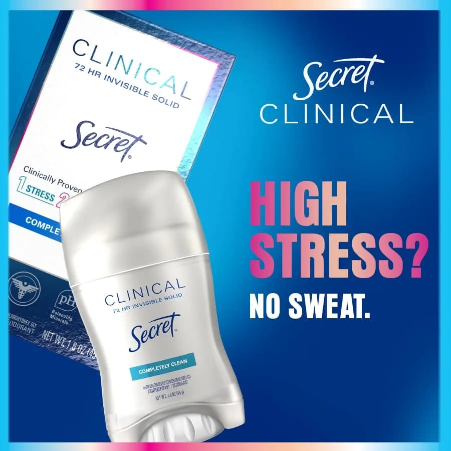 Secret Clinical Strength Antiperspirant Deodorant for Women, Cool Waterlily, 77ml (2.6 oz) | 72hr Stress, Heat & Activity Sweat Protection thumbnail 10