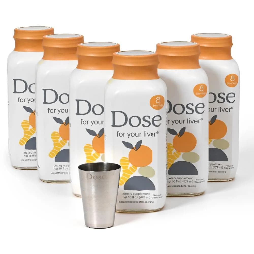 Dose for Your Liver Orange 16oz Herbal Supplement | Organic Milk Thistle, Turmeric, Dandelion, Ginger for Liver Cleanse & Detox