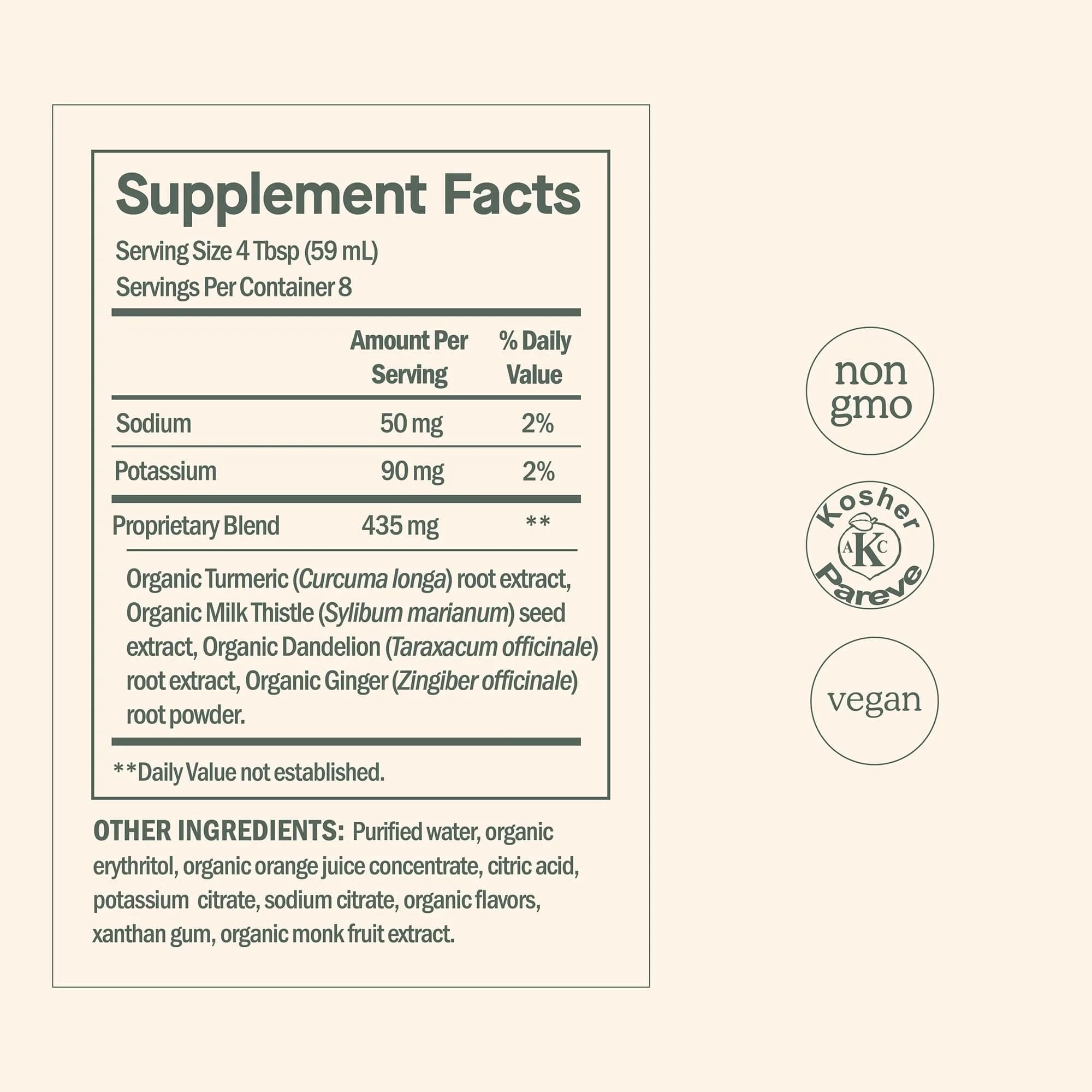 Dose for Your Liver Orange 16oz Herbal Supplement | Organic Milk Thistle, Turmeric, Dandelion, Ginger for Liver Cleanse & Detox thumbnail 5
