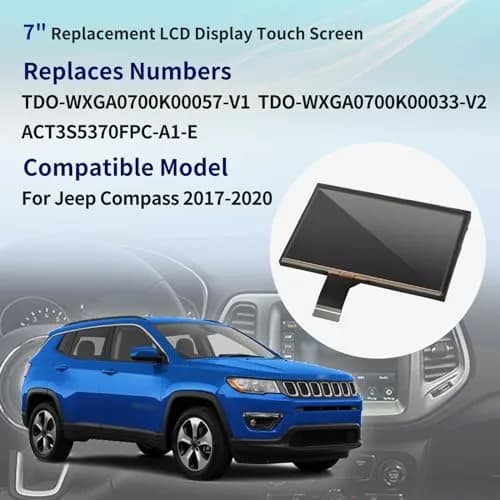 Getfarway 7" Inch Replacement Uconnect VP2 LCD Monitor with Touch Screen for Jeep Compass 2017-2020 | High-Quality Display thumbnail 2