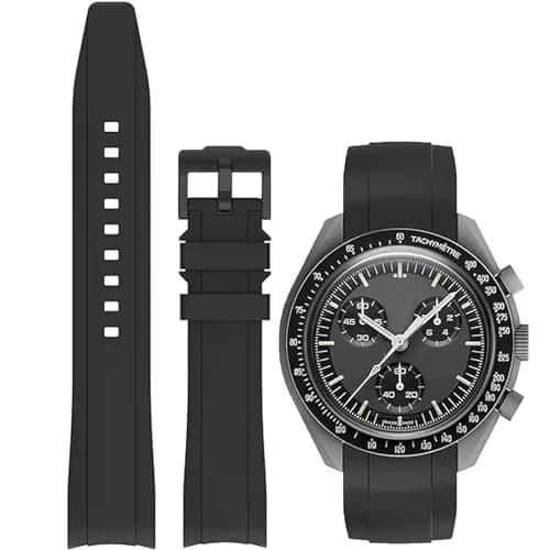 Niziruoup Watch Band for Omega Swatch Rolex 22mm | Curved No Gap Silicone Rubber Strap thumbnail 1