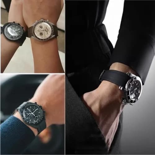 Niziruoup Watch Band for Omega Swatch Rolex 22mm | Curved No Gap Silicone Rubber Strap thumbnail 6