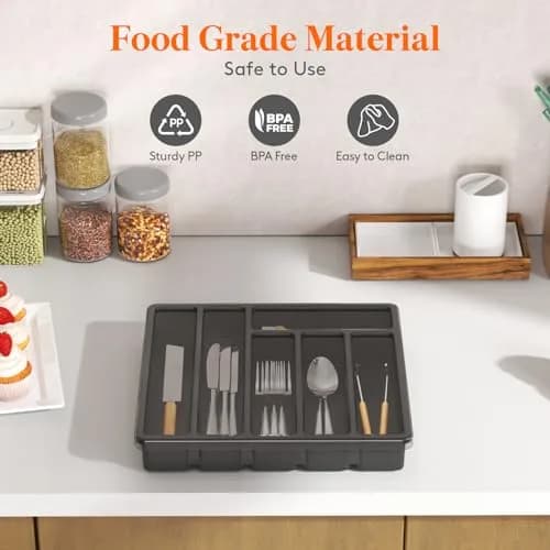 Lifewit Silverware Organizer with Lid, 12.6x11.8, Dust-Free Storage, BPA-Free, Modern Design thumbnail 5