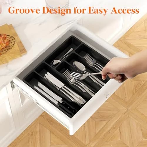 Lifewit Silverware Organizer with Lid, 12.6x11.8, Dust-Free Storage, BPA-Free, Modern Design thumbnail 8