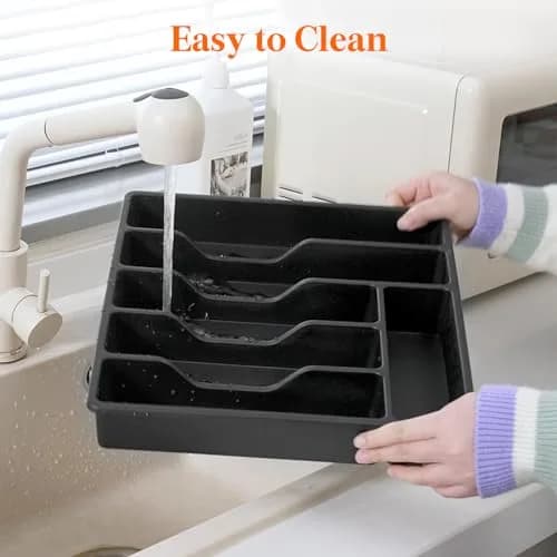 Lifewit Silverware Organizer with Lid, 12.6x11.8, Dust-Free Storage, BPA-Free, Modern Design thumbnail 9