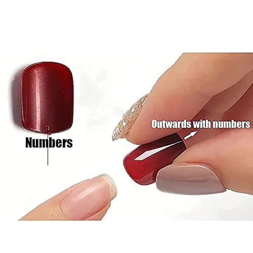 MISUD Press on Nails - Long Stiletto Goth Red Black | Acrylic Gothic Cross Design thumbnail 7