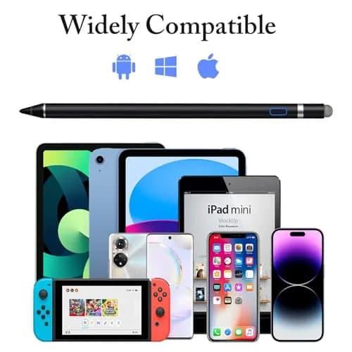 DOGAIN Black Stylus Pen for iOS & Android Touch Screens | 1.45mm Fine Point Rechargeable Stylus Pen for iPad/iPhone/Android/Tablet/Switch thumbnail 7