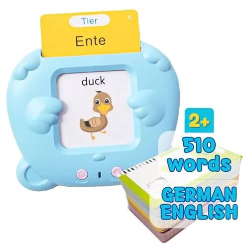 ZeenKind German & English Talking Flash Cards for Toddlers 255 Cards | Bilingual Speech & Learning Toy thumbnail 1