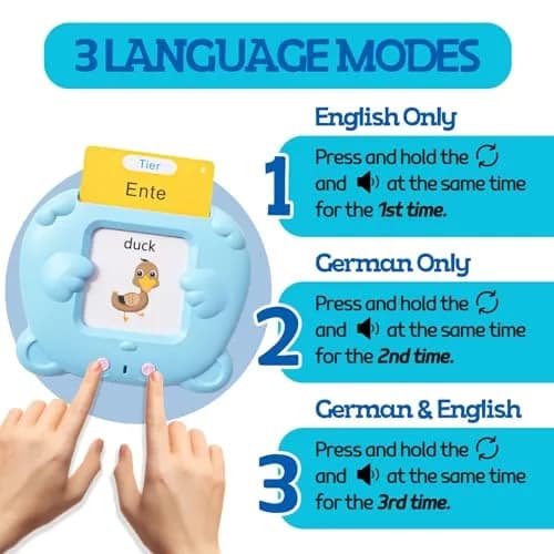 ZeenKind German & English Talking Flash Cards for Toddlers 255 Cards | Bilingual Speech & Learning Toy thumbnail 5