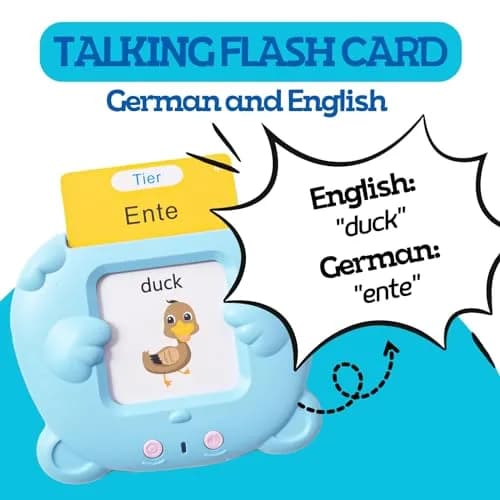 ZeenKind German & English Talking Flash Cards for Toddlers 255 Cards | Bilingual Speech & Learning Toy thumbnail 2