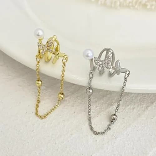 KummerSaprk Gold Ear Cuffs Non Piercing Trendy Jewelry Adjustable | Elegant Clip Earrings for Women thumbnail 5