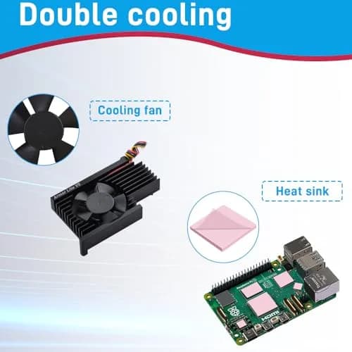 GeeekPi Active Cooler for Raspberry Pi 5, Armor Lite V5 Cooler Aluminum Heatsink & Fan 4GB/8GB | Supports PWM Speed Control thumbnail 3