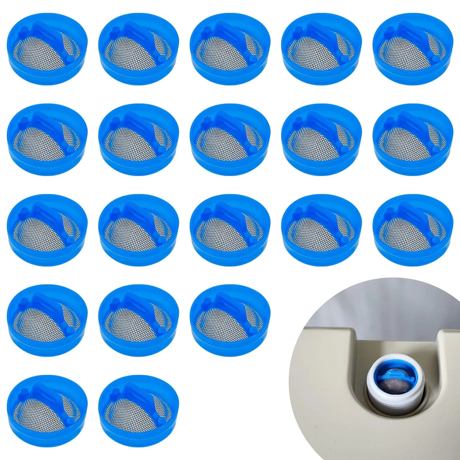 Aswewamt 20 Pcs Washer Water Inlet Valve Filter Screen Steel Mesh Repair Kit | 20mm x 6mm - main product image