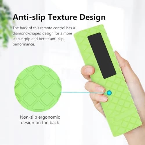 JCMOYUTY GLOW GREEN Silicone Remote Cover for Samsung Soundbar, Full Coverage, Glow in Dark, Drop-Proof, Pet & Kid Safe | AH81-15047A thumbnail 2