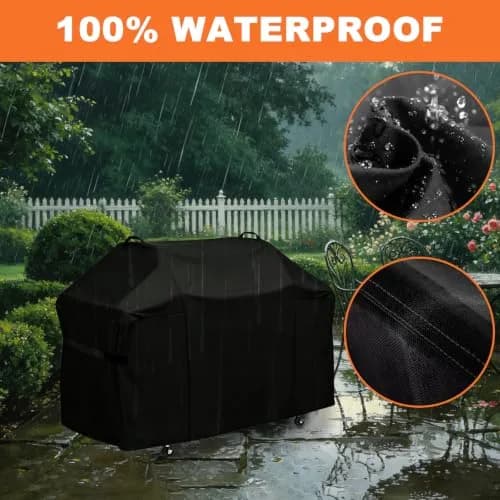 Blackhoso Heavy Duty Grill Cover for Weber Genesis 300 Series & 2022 Genesis 300 Grills, 63"W x 25.6"D x 43"H thumbnail 5