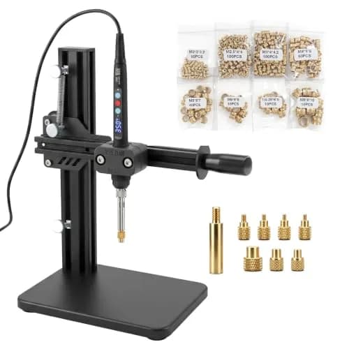 3DZWMAN Heat Set Insert Tool Kit with 370PCS Brass Inserts & Soldering Iron | M2-M8 Thread Sizes thumbnail 1