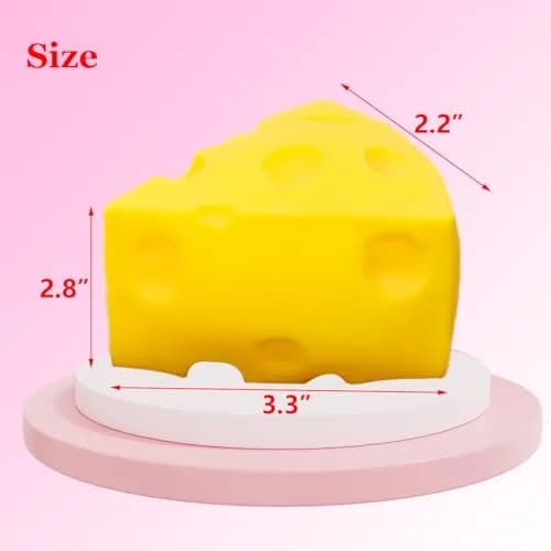 funnysquee Cheese Squishies Stress Relief Toy | Soft, Non-Toxic Rubber, 1 Pc, Ideal for Kids & Adults thumbnail 2