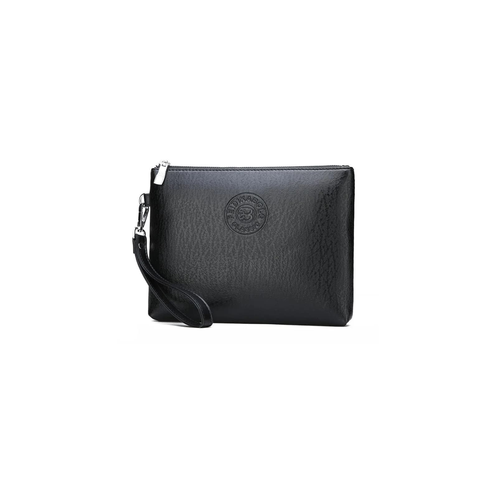 LOGUTIA Clutch Purses for Men Black Wristlet Envelope Bag | Waterproof PU Leather, Small & Dressy