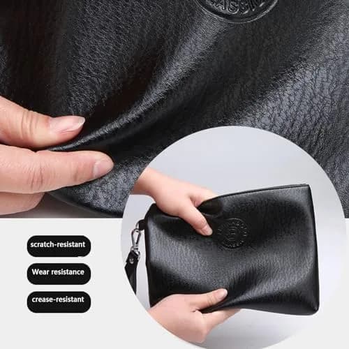 LOGUTIA Clutch Purses for Men Black Wristlet Envelope Bag | Waterproof PU Leather, Small & Dressy thumbnail 9