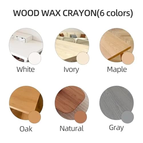 Boncart Wood Filler Sticks, 6 Colors Wood Wax Crayons | Easy Repair Scratches, Scuffs, Cracks & Holes on Furniture, Floors, Cabinets, Tables, Doors thumbnail 2