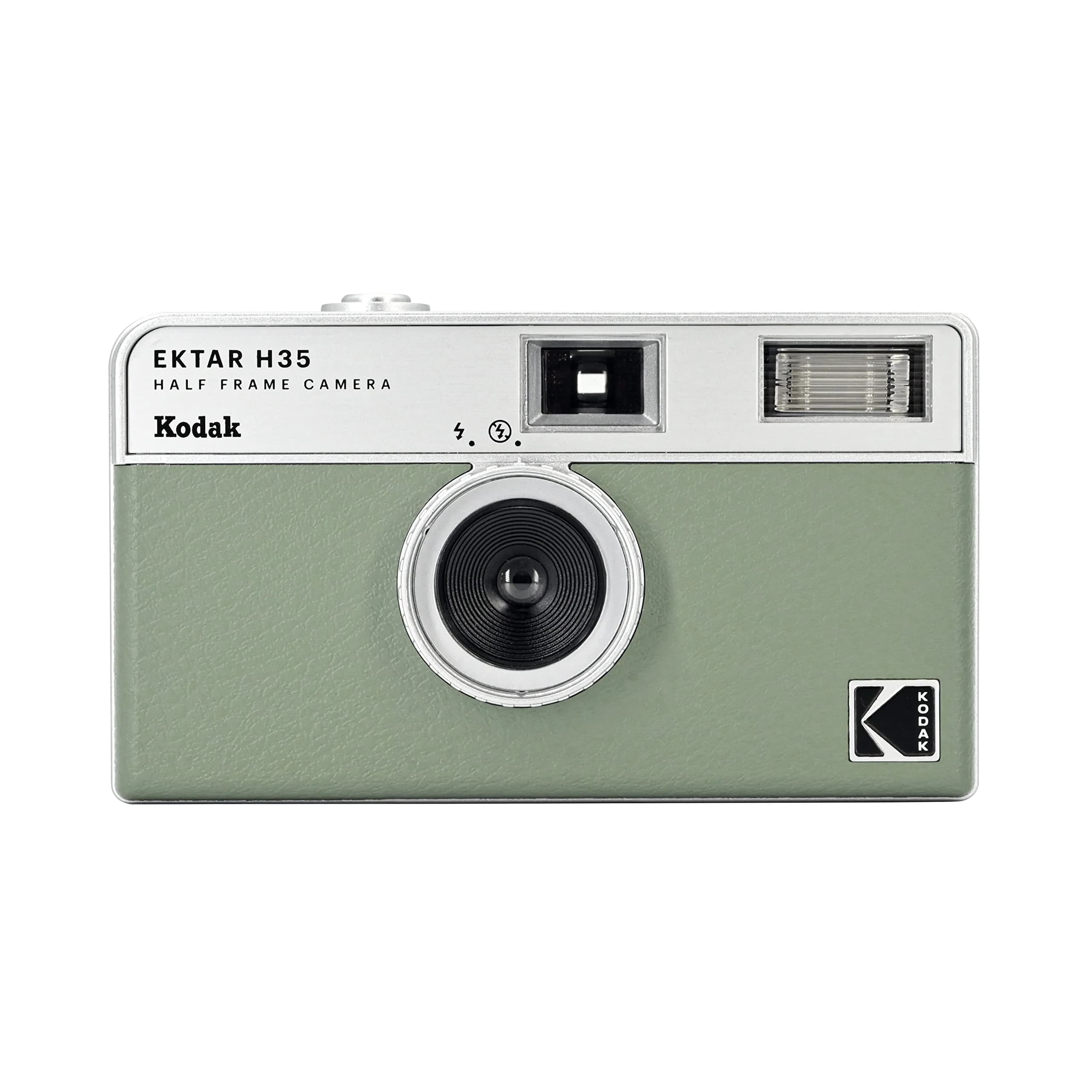 Kodak EKTAR H35 Half Frame 35mm Film Camera Sage Green Bundle | Reusable Point-and-Shoot with Built-in Flash — Sage