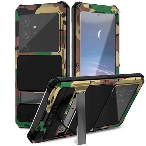 Lunivop Heavy Duty Camouflage Case for Samsung Galaxy S23 Ultra 5G (6.8 Inch) | Military Grade Protection with Kickstand & Screen Protector thumbnail 2