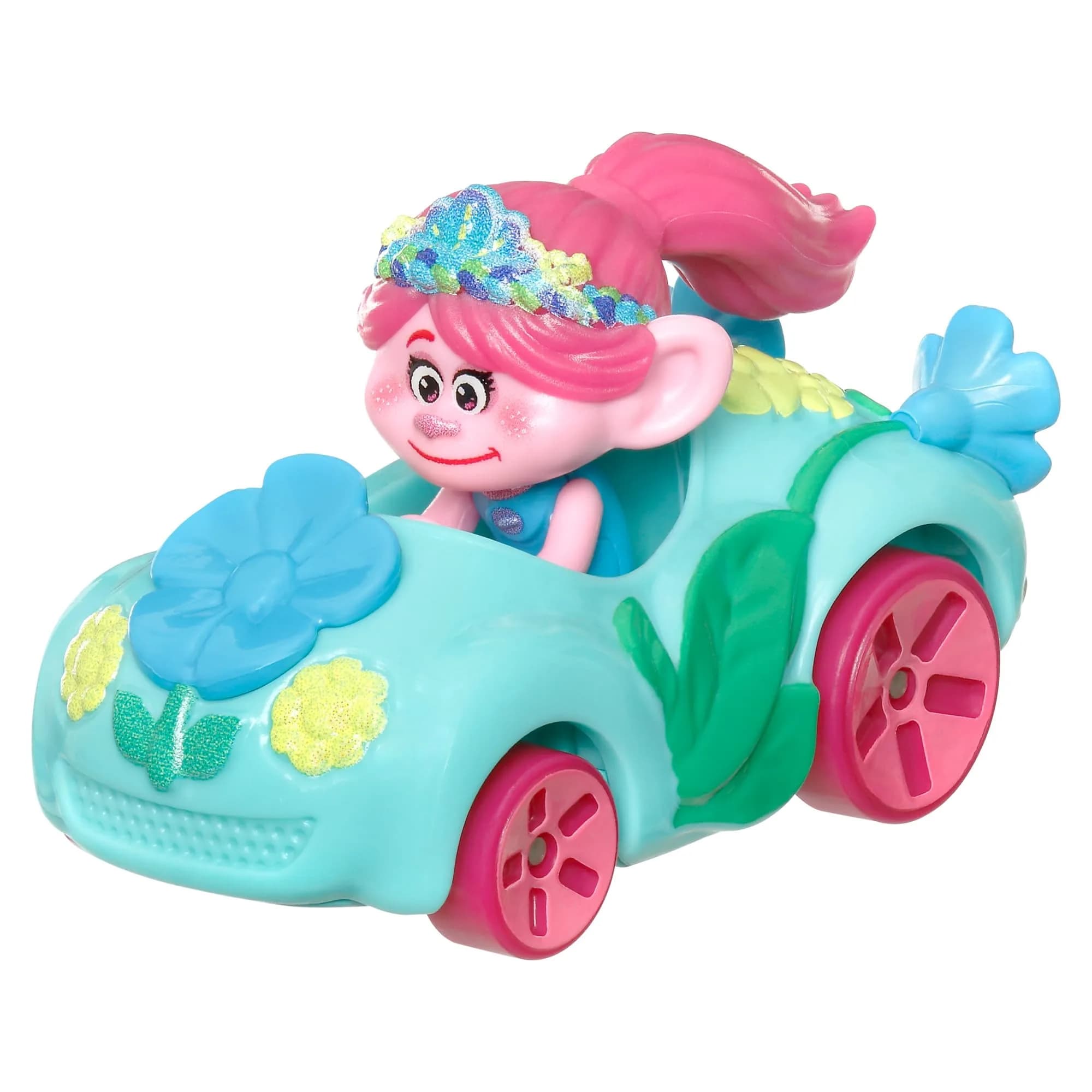 Hot Wheels RacerVerse Trolls Poppy Die-Cast Toy Car 1:64 Scale | ASTM-Tested for Ages 3+