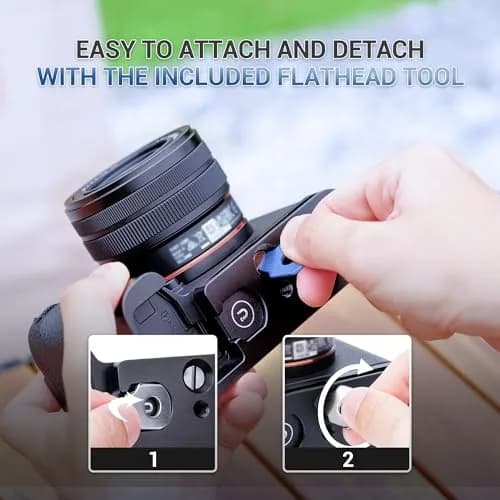 JJC Black Camera Hand Grip for Sony A7CII A7CR | Arca-Type Quick Release Plate & AirTag Compartment thumbnail 4