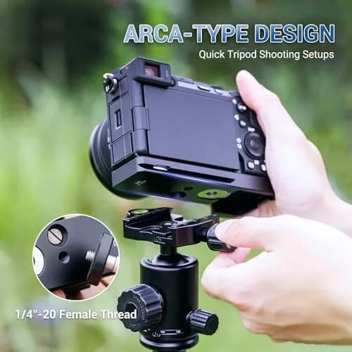 JJC Black Camera Hand Grip for Sony A7CII A7CR | Arca-Type Quick Release Plate & AirTag Compartment thumbnail 5