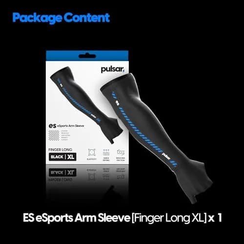 Pulsar Gaming Gears Finger Long Gaming Arm Sleeve X-Large Black | Smoothness & Reduced Friction thumbnail 9