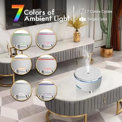 Jpord Large Room Aromatherapy Diffuser with Remote Control & 500ml Tank | 7 Colors, 3 Mist Modes, Up to 15 Hrs Mist thumbnail 3