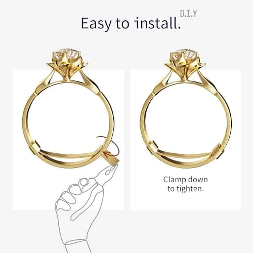 ELETIUO 9 Pack Filled Metal Ring Guard, Invisible Ring Size Adjuster Set for Loose Rings, Ring Guard, Ring Sizer, Fit for Men and Women Rings, Golden thumbnail 4