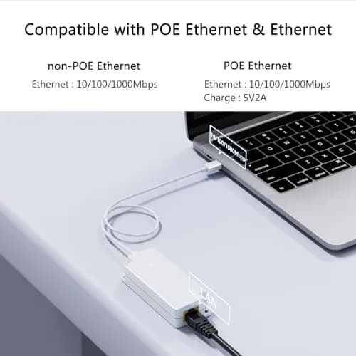PROCET PoE System Gigabit PoE to USB-C Converter | 10W Charging & Ethernet Adapter thumbnail 3
